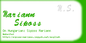 mariann siposs business card